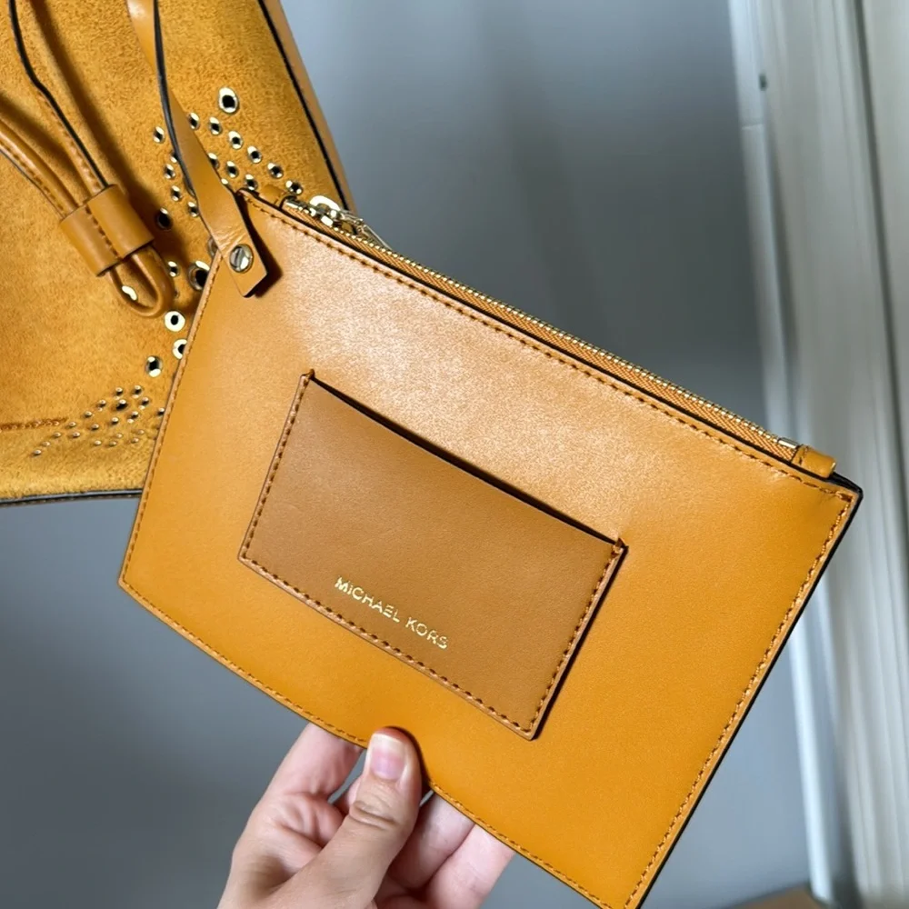 Michael Kors Crossbody Suede Bucket Purse
